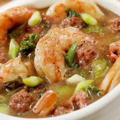 southern shrimp gumbo recipe in a bowl