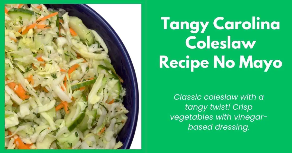 Tangy Carolina Coleslaw Recipe No Mayo